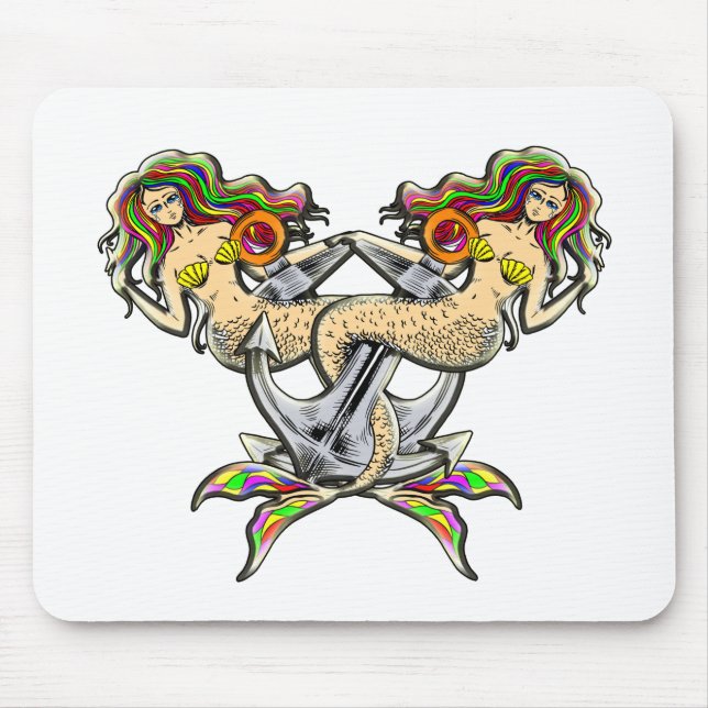 Bound Mermaids - Nautical Design for Ocean Lovers Mouse Pad (Front)