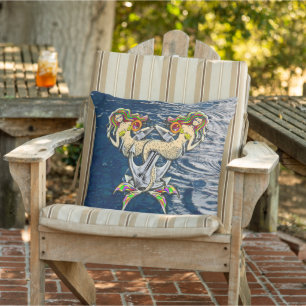 Bound Mermaids - Nautical Design for Ocean Lovers Outdoor Pillow