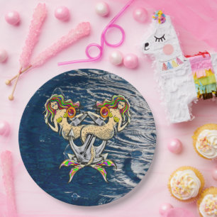 Bound Mermaids - Nautical Design for Ocean Lovers Paper Plates