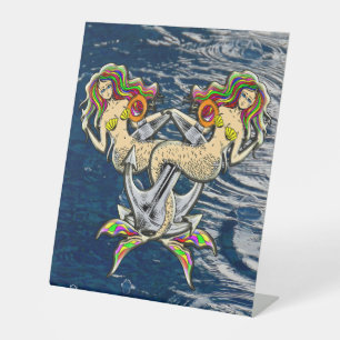 Bound Mermaids - Nautical Design for Ocean Lovers Pedestal Sign
