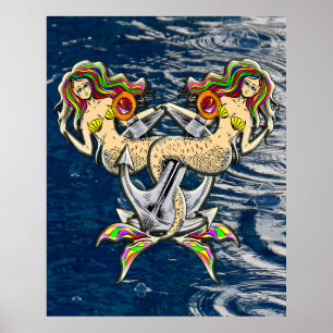 Bound Mermaids - Nautical Design for Ocean Lovers Poster