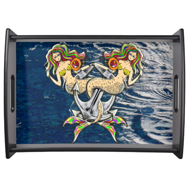 Bound Mermaids - Nautical Design for Ocean Lovers Serving Tray (Front)