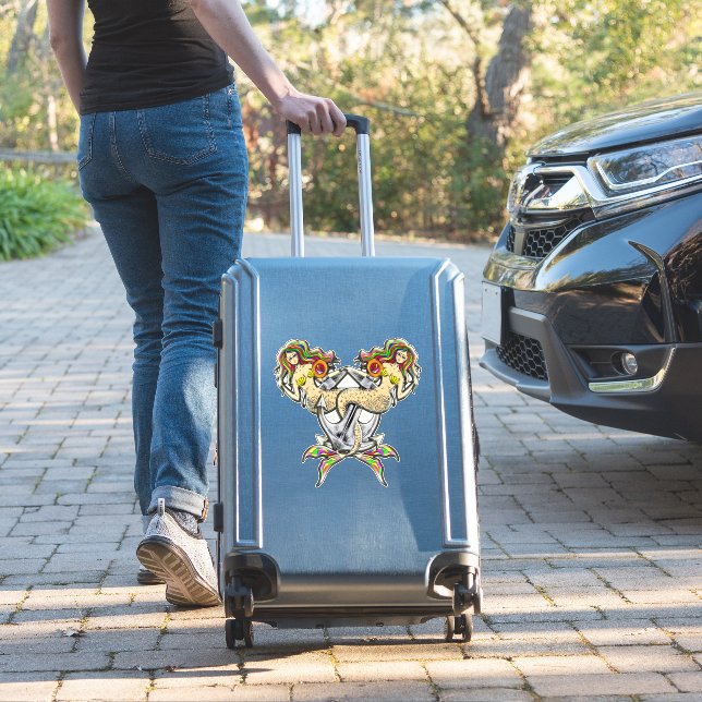 Bound Mermaids - Nautical Design for Ocean Lovers Sticker (Suitcase Insitu)