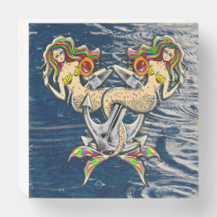 Bound Mermaids - Nautical Design for Ocean Lovers Wooden Box Sign