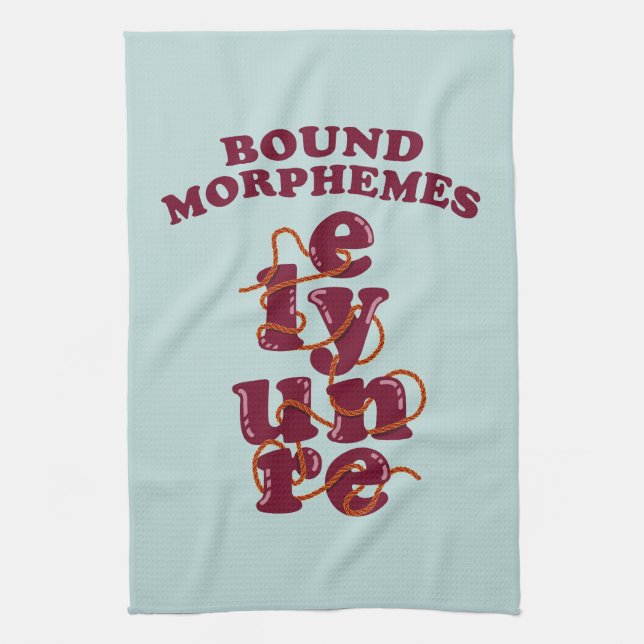 Bound Morphemes Phonics Teaching English Kitchen Towel (Vertical)