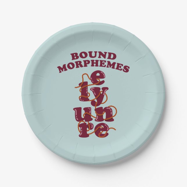 Bound Morphemes Phonics Teaching English Paper Plates (Front)