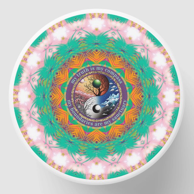 Boundaries & Truth Compass Sanctuary Affirmation  Mini Candle Favors (Front)