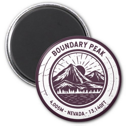 Boundary Peak Nevada Hiking Skiing  Magnet