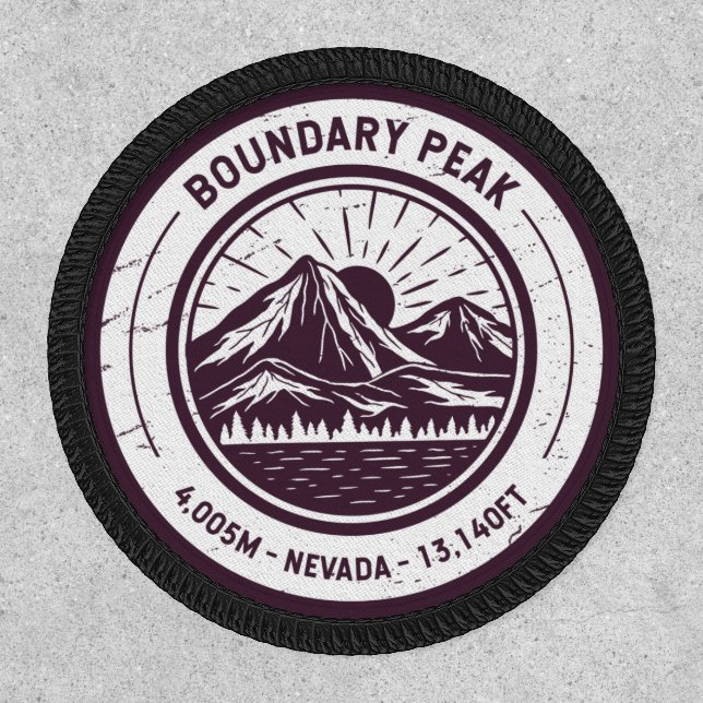 Boundary Peak Nevada Hiking Skiing  Patch (Front)
