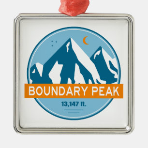 Boundary Peak Nevada Stars Moon Metal Ornament