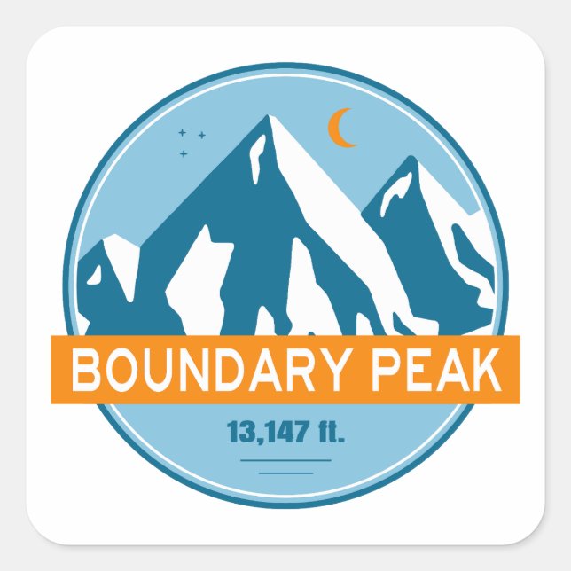 Boundary Peak Nevada Stars Moon Square Sticker (Front)