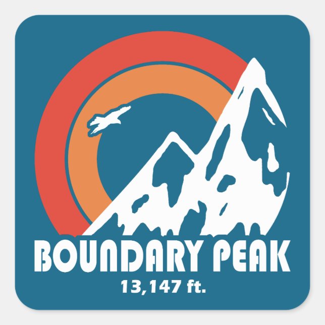 Boundary Peak Nevada Sun Eagle Square Sticker (Front)