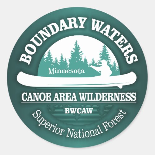 Boundary Waters Canoe Trail Wilderness Classic Round Sticker