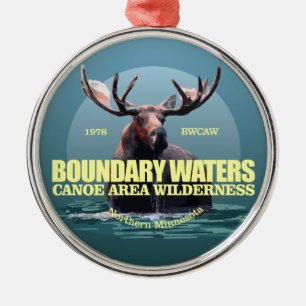 Boundary Waters CAW (Moose) WT Metal Ornament