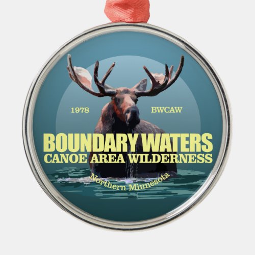 Boundary Waters CAW Moose WT Metal Ornament