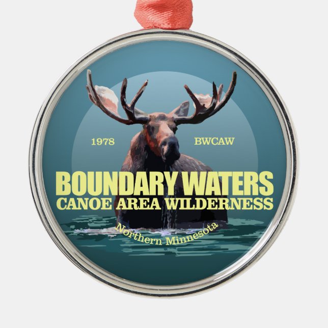 Boundary Waters CAW (Moose) WT Metal Ornament (Front)