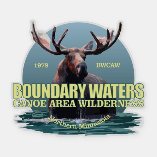 Boundary  Waters CAW Moose WT Sticker