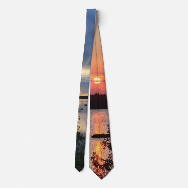 Boundary Waters Sunset  Neck Tie (Back)