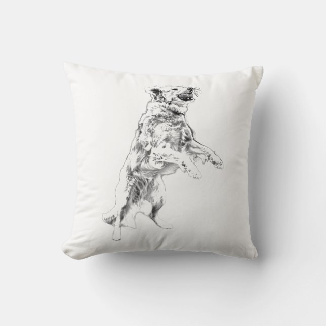 Bounding Through Fall Skies Throw Pillow (Front)