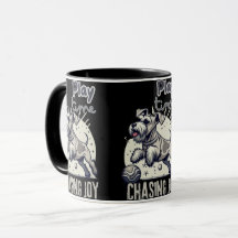 Boundless Energy: Playful Gray Dog's Ball Chase