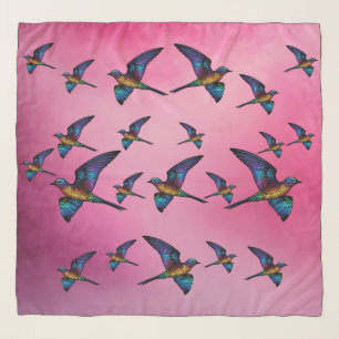 Boundless Wanderer: Multicoloured Swift Bird Scarf