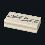 Bountiful Branches Christmas Ribbon Deliver To Rubber Stamp<br><div class="desc">Hand drawn ribbon that reads "kindly deliver to" with juniper accents. Customize the color or scale of the stamp.</div>