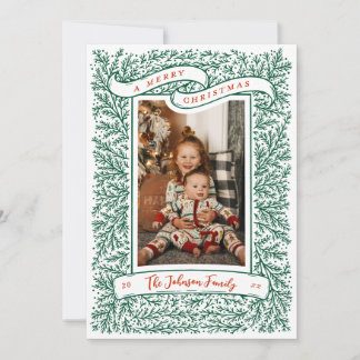 Bountiful Branches Red and Green Christmas Photo Holiday Card