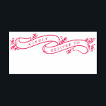 Bountiful Branches Red and White Christmas Self-inking Stamp<br><div class="desc">Hand drawn ribbon that reads "kindly deliver to" with juniper accents. Customize the color or scale of the stamp.</div>