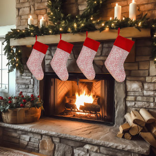 Bountiful Branches Red and White Juniper Christmas Stocking