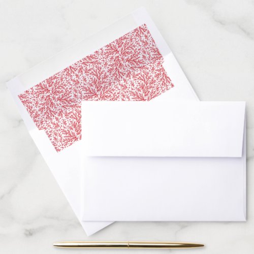 Bountiful Branches Red and White Photo Christmas Envelope Liner