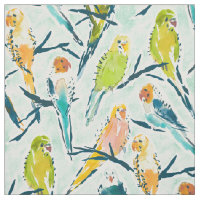 BOUNTIFUL BUDGIES Cute Aqua Watercolor Parakeet