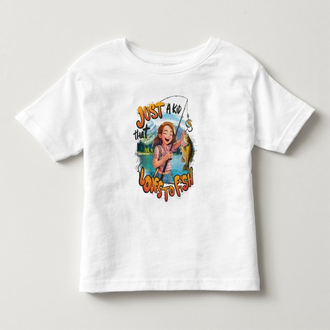 Bountiful Catch: Young Girl With Fish and Fishing  Toddler T-shirt (Front)