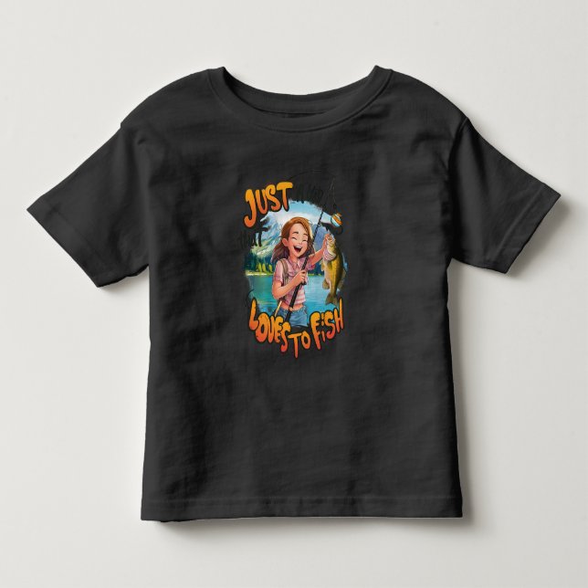 Bountiful Catch: Young Girl With Fish and Fishing  Toddler T-shirt (Front)