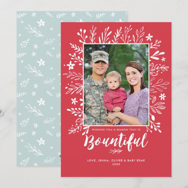 Bountiful Christmas Holiday Flat Card (Front/Back)
