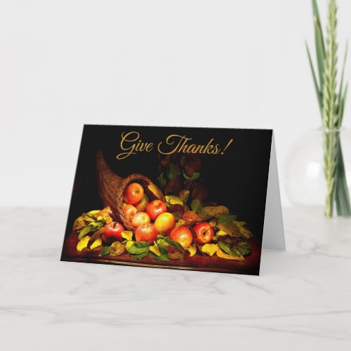 Bountiful Cornucopia Horn of Plenty Thanksgiving Card