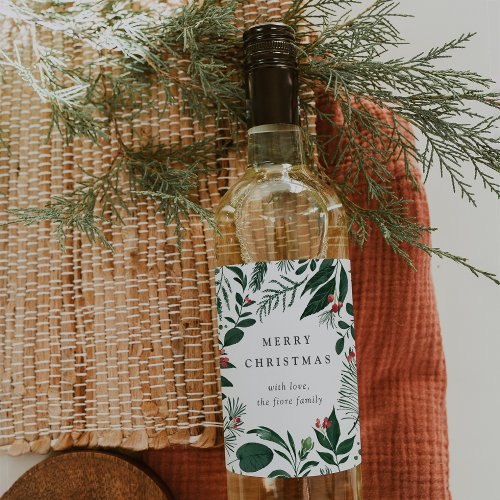 Bountiful Forest  Personalized Holiday Wine Label