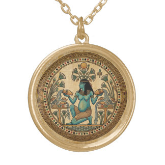 Bountiful Hapi Nile God Amulet Gold Plated Necklace