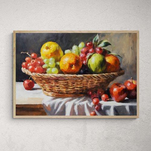 Bountiful Harvest Fruit Basket Symphony painting Poster