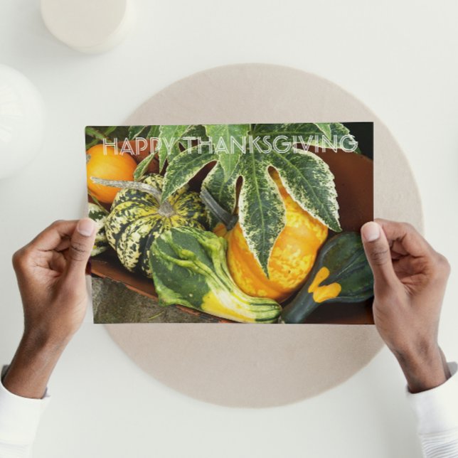 Bountiful Harvest Squash Thanksgiving Holiday Card (In Situ)
