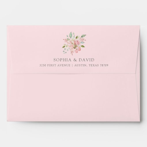 Bountiful Roses Elegant Pink Floral Wedding Envelope Zazzle