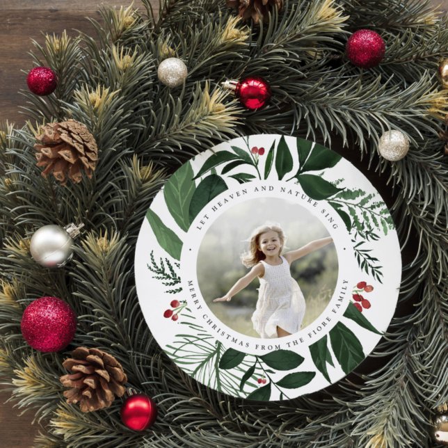 Bountiful Round Holiday Photo Card | Forest (Creator Uploaded)
