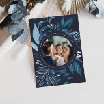 Bountiful | Watercolor Botanical Hanukkah Photo Holiday Card<br><div class="desc">Elegant Hanukkah photo card features a favorite photo surrounded by lush blue botanical foliage and tiny white berries. Personalize with a custom holiday greeting (shown with "wishing you light,  peace and love"),  and your names curved around the photo. Add four additional images to the back,  along with the year.</div>