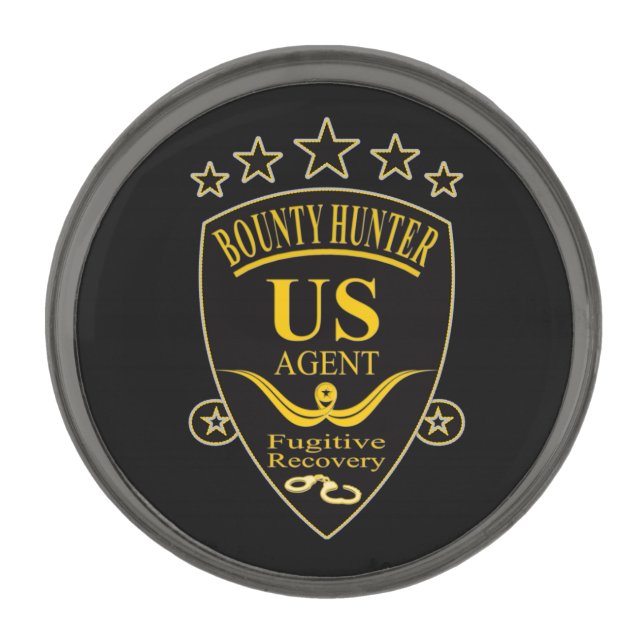 Bounty Hunter Agent Gunmetal Finish Lapel Pin (Front)