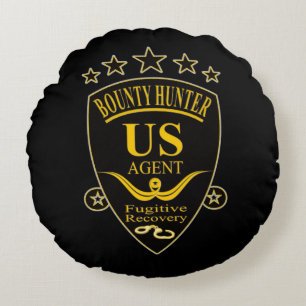 Bounty Hunter Agent Round Pillow
