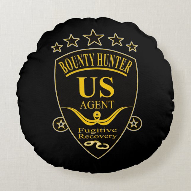 Bounty Hunter Agent Round Pillow (Front)