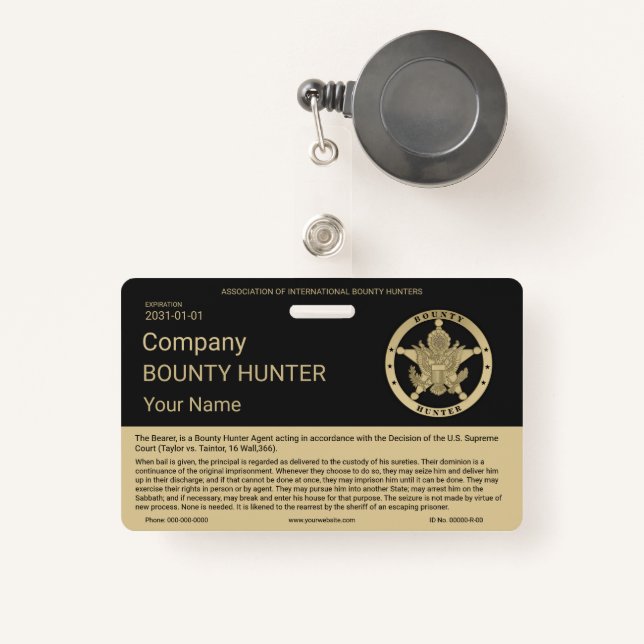 Bounty Hunter Badge (Front with Retractable)