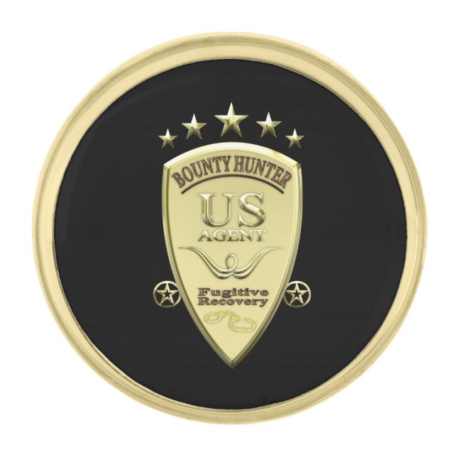 Bounty Hunter Gold Finish Lapel Pin (Front)