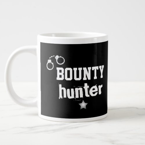 Bounty Hunter Handcuffs Bail Recovery Agent Black Giant Coffee Mug