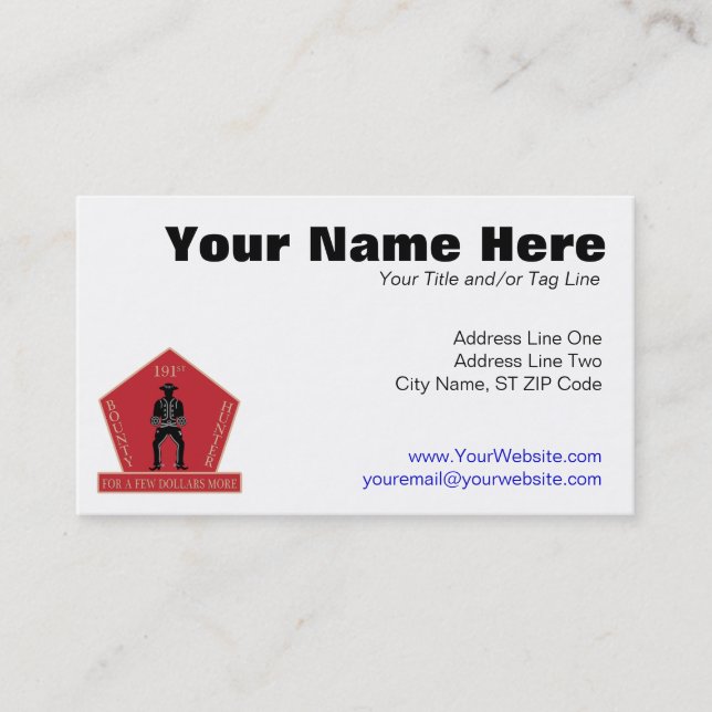Bounty Hunters Patch Business Card (Front)