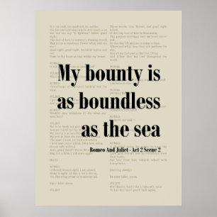 Bounty is Boundless Romeo and Juliet Shakespeare Poster